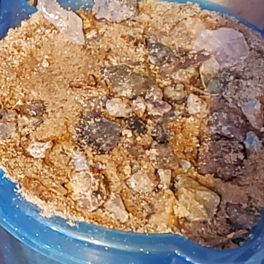Bucket of gemstones for mining
